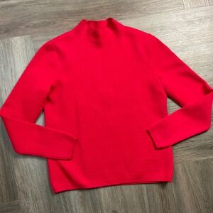 Vineyard Vines Mock Neck Long Sleeve Sweater Top Womens Small Red Classy Preppy